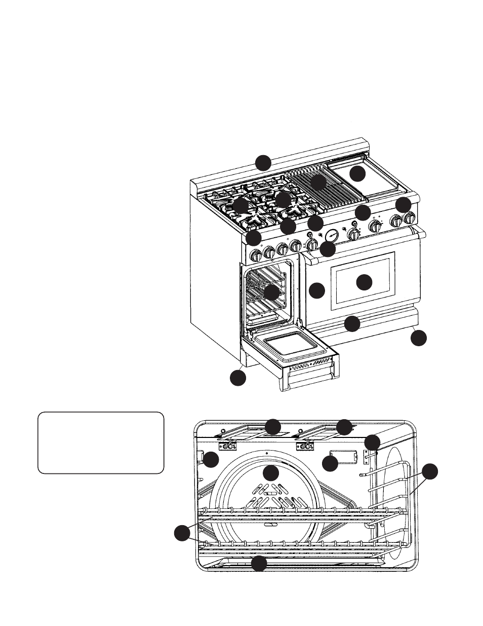 Model and parts identification, Warning | Thermador PG48 User Manual | Page 10 / 48