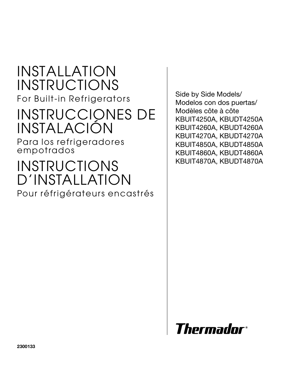 Thermador KBUIT4250A User Manual | 64 pages