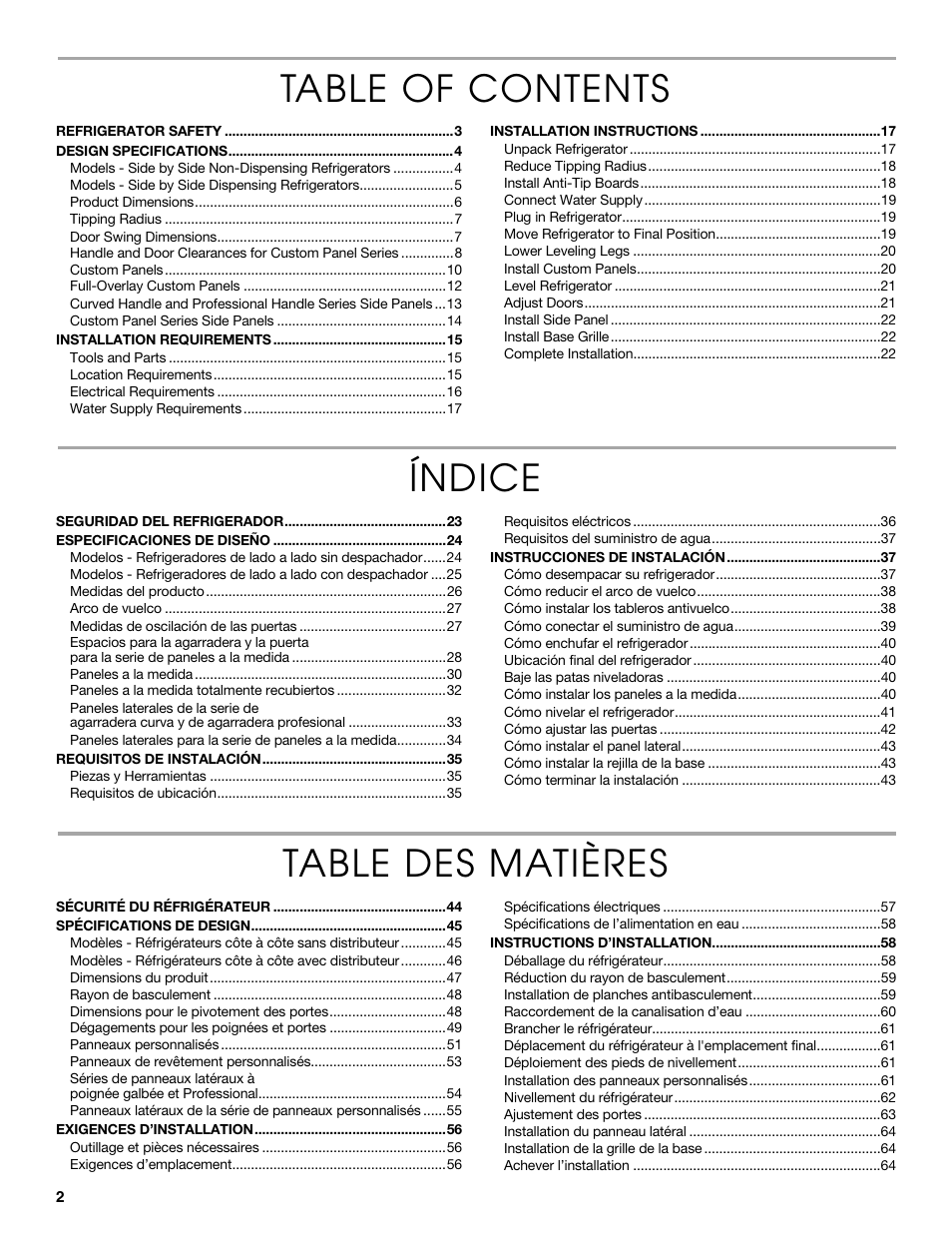 Thermador KBUIT4250A User Manual | Page 2 / 64