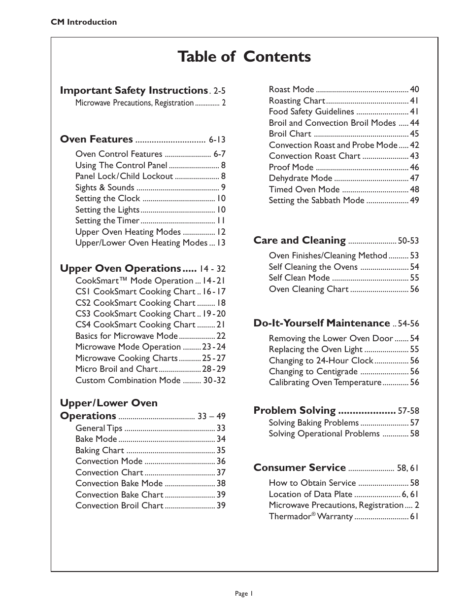 Thermador CM302 User Manual | Page 3 / 64