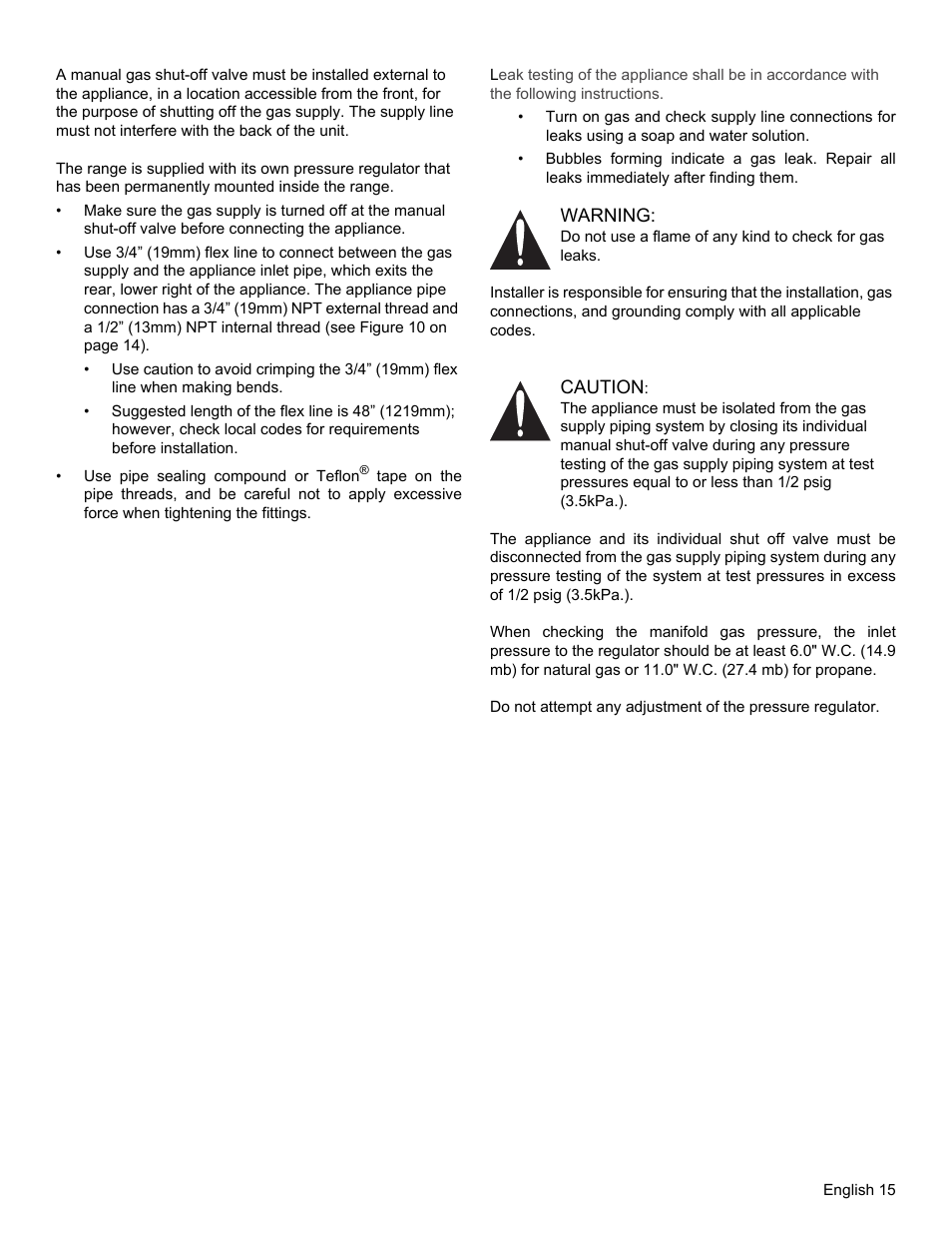 Warning | Thermador PRO GRAND PRD48 User Manual | Page 17 / 97