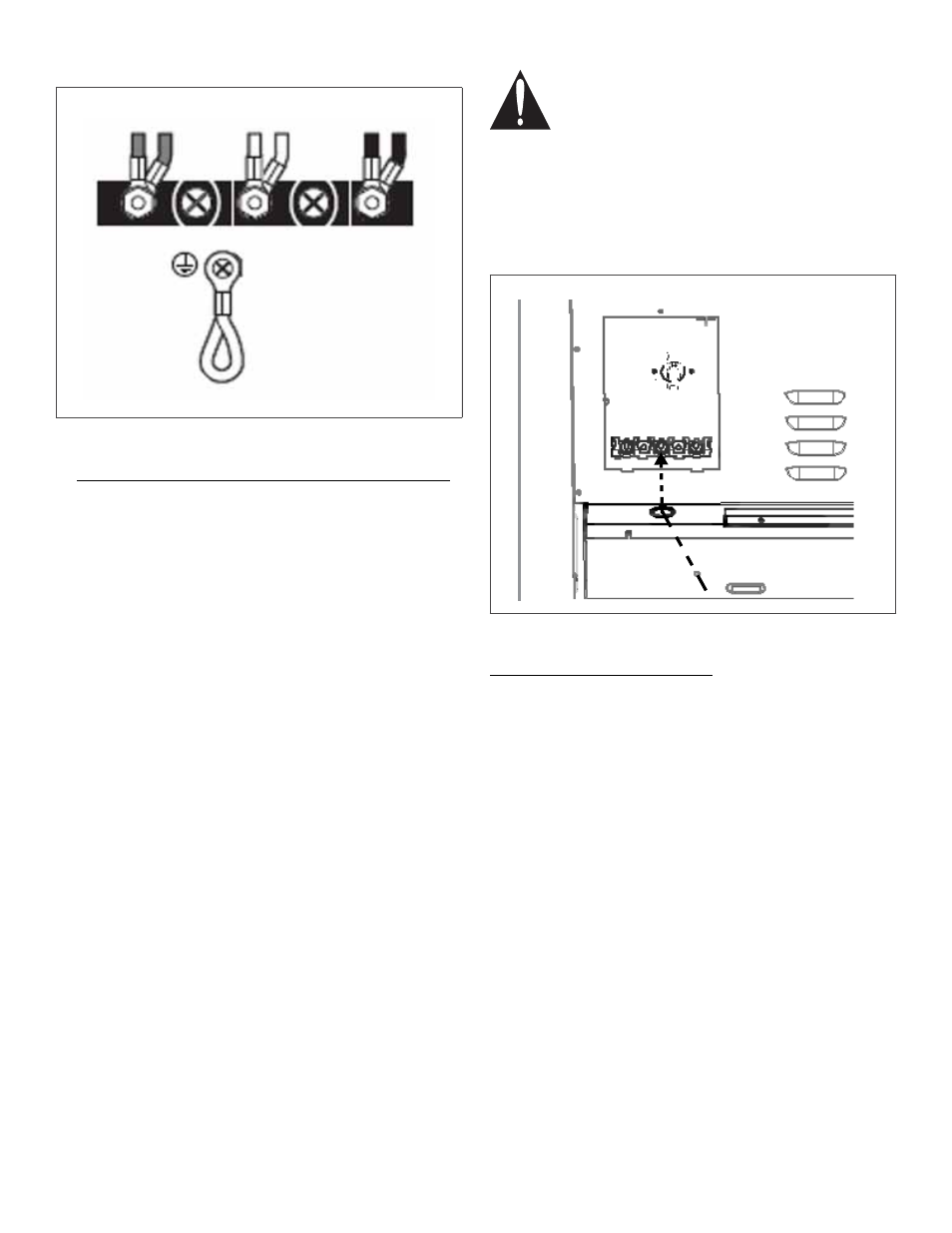 Figure 12: bloc de jonction, Avertissement, Figure 13: emplacement de la bride de cordon | Connexion à quatre fils | Thermador PRO GRAND PRD48 User Manual | Page 50 / 97