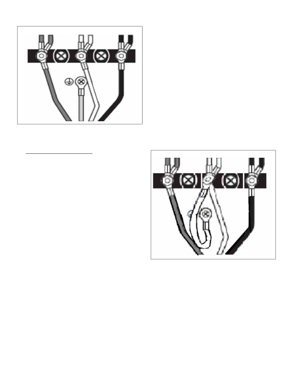 Apriete bien todas las conexiones, Figura 14: conexión de cuatro cables, Apriete bien las tuercas | Figura 15: 3-wire connection, Reinstale la cubierta de la caja de conexiones | Thermador PRO GRAND PRD48 User Manual | Page 83 / 97