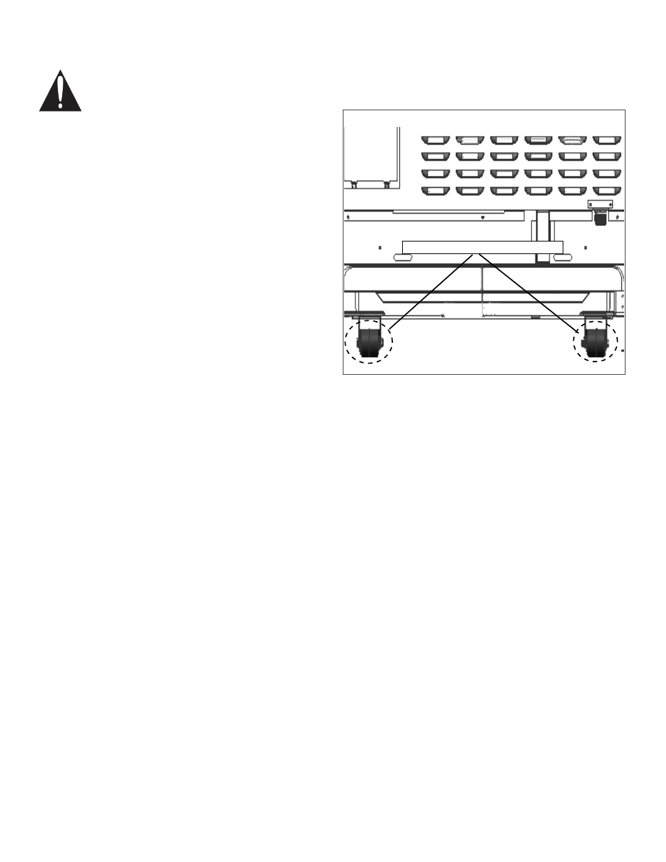 Paso 9: colocar y nivelar la estufa, Figura 24: ubicación de las ruedas | Thermador PRO GRAND PRD48 User Manual | Page 90 / 97