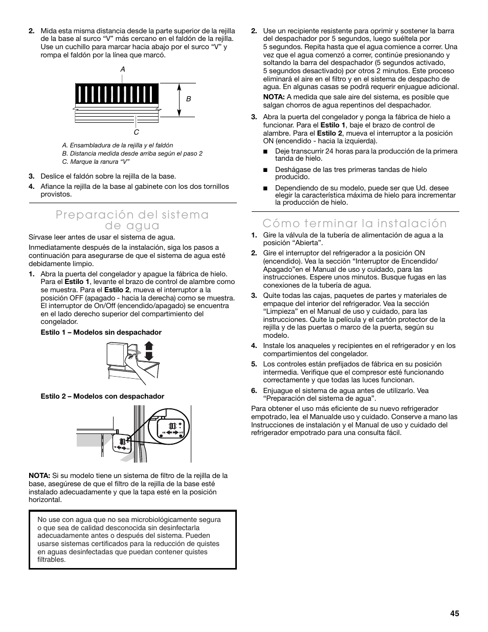 Thermador KBUDT4865E User Manual | Page 45 / 68