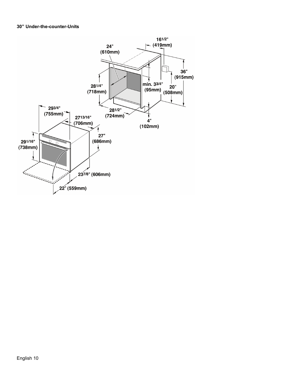 30” under-the-counter-units | Thermador MEMC301 User Manual | Page 12 / 44