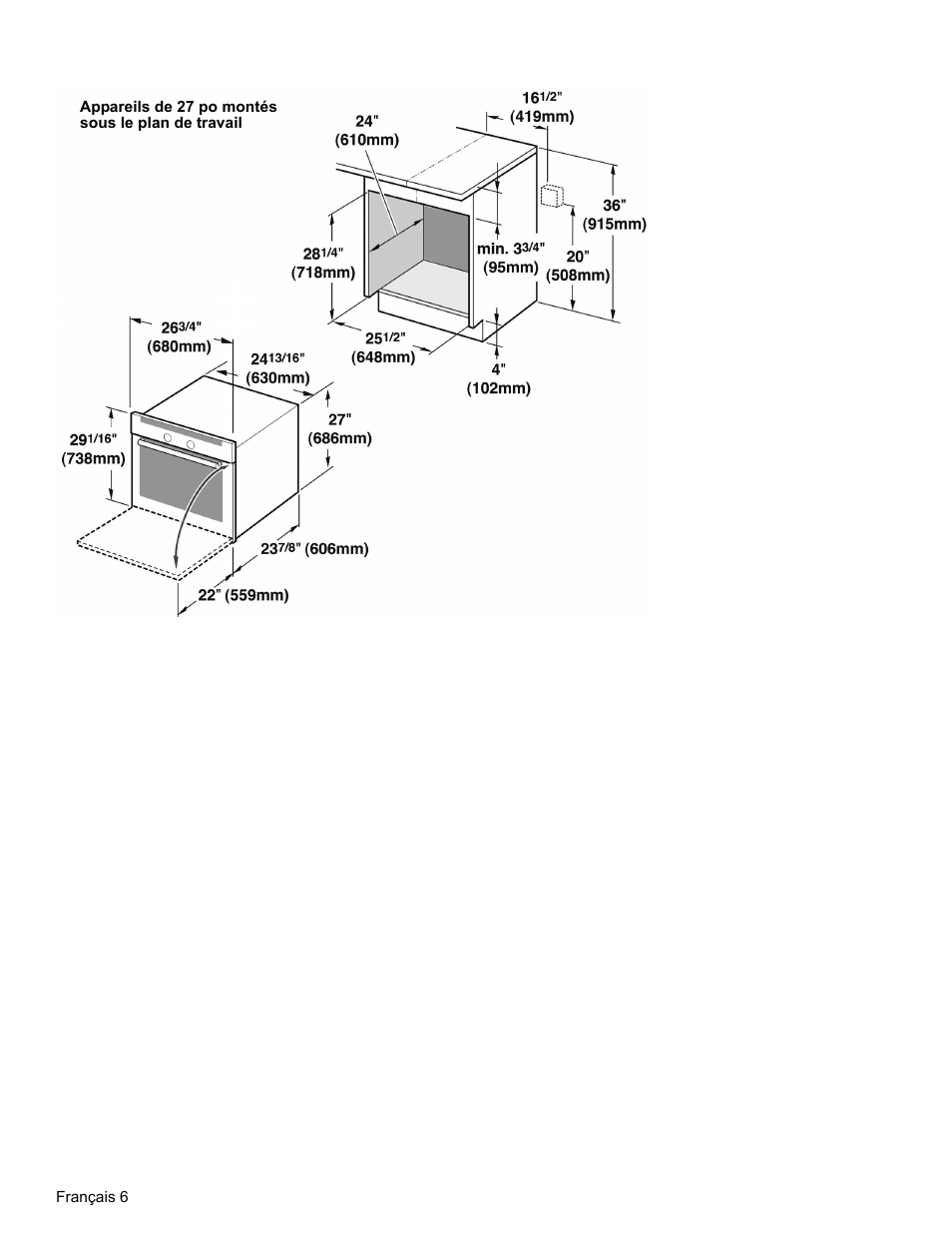 Appareils de 27 po montés sous le plan de travail | Thermador MEMC301 User Manual | Page 35 / 44