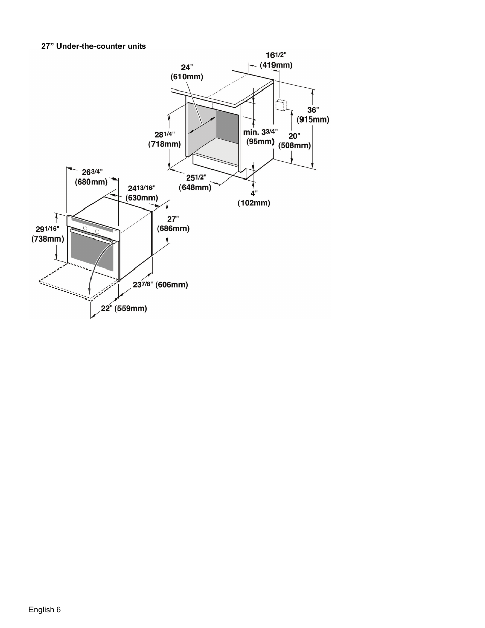 27” under-the-counter units | Thermador MEMC301 User Manual | Page 8 / 44