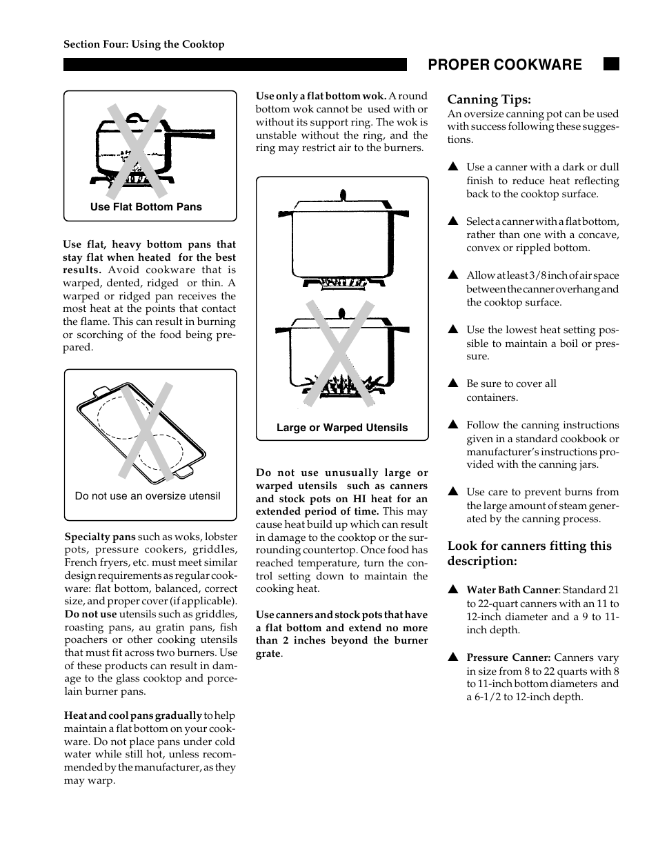 Proper cookware | Thermador GGN30 User Manual | Page 17 / 32