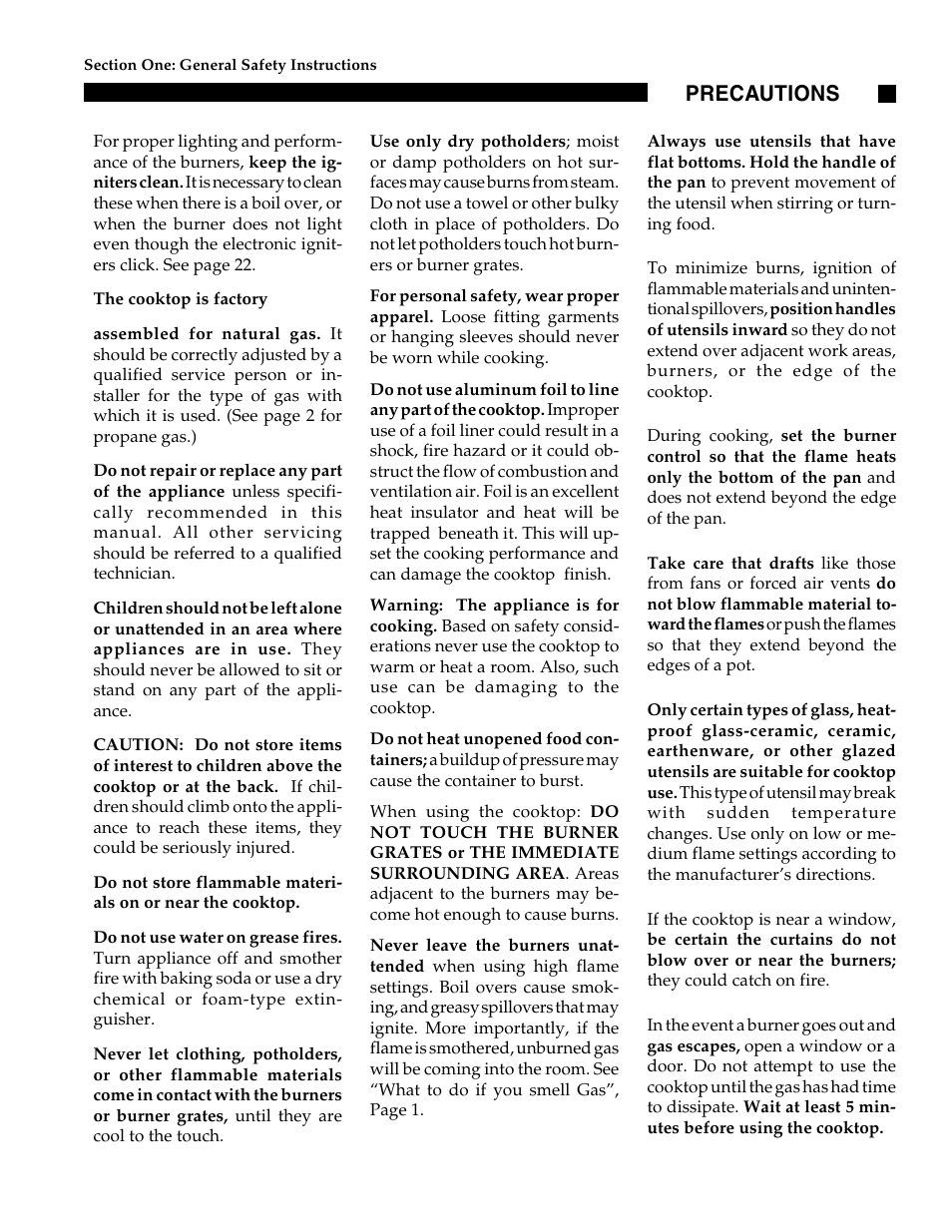 Precautions | Thermador GGN30 User Manual | Page 7 / 32