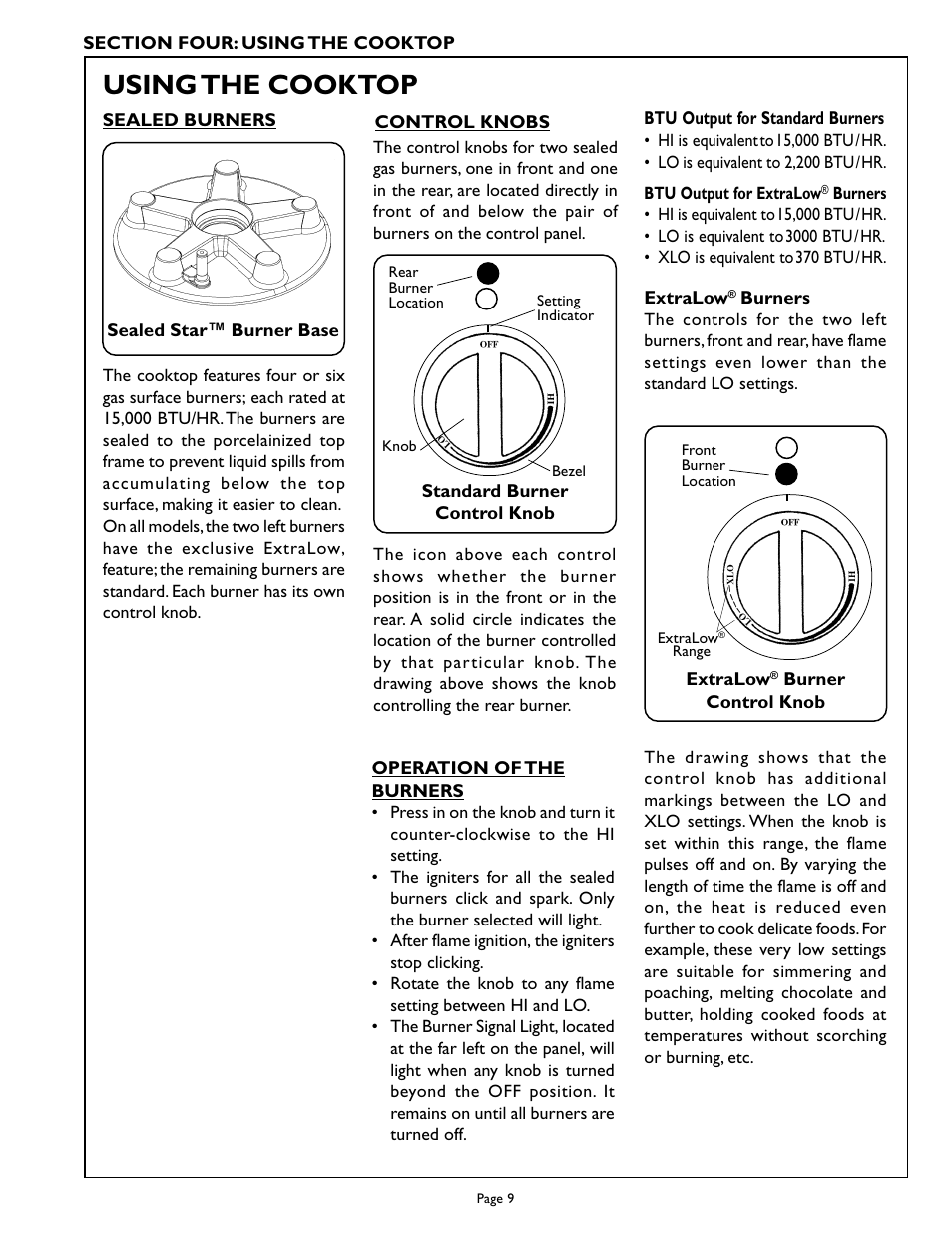Using the cooktop | Thermador PCS484GG User Manual | Page 11 / 36