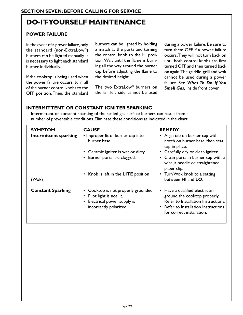 Do-it-yourself maintenance | Thermador PCS484GG User Manual | Page 31 / 36