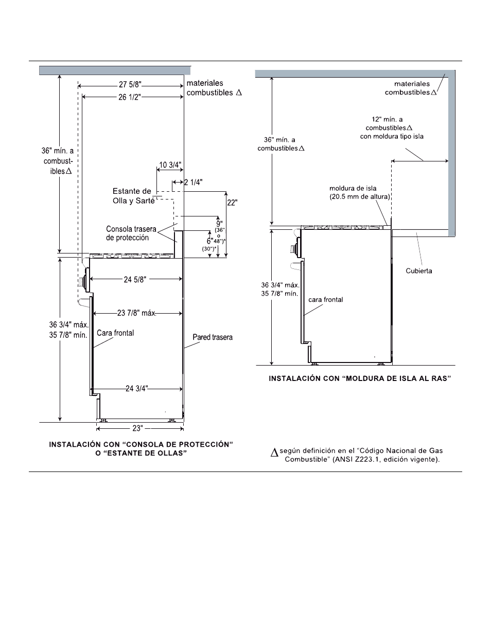 Figura 2: vista lateral, Nota, Figura 2) | Figura 2a) | Thermador PRO-HARMONYTM PRD30 User Manual | Page 51 / 68