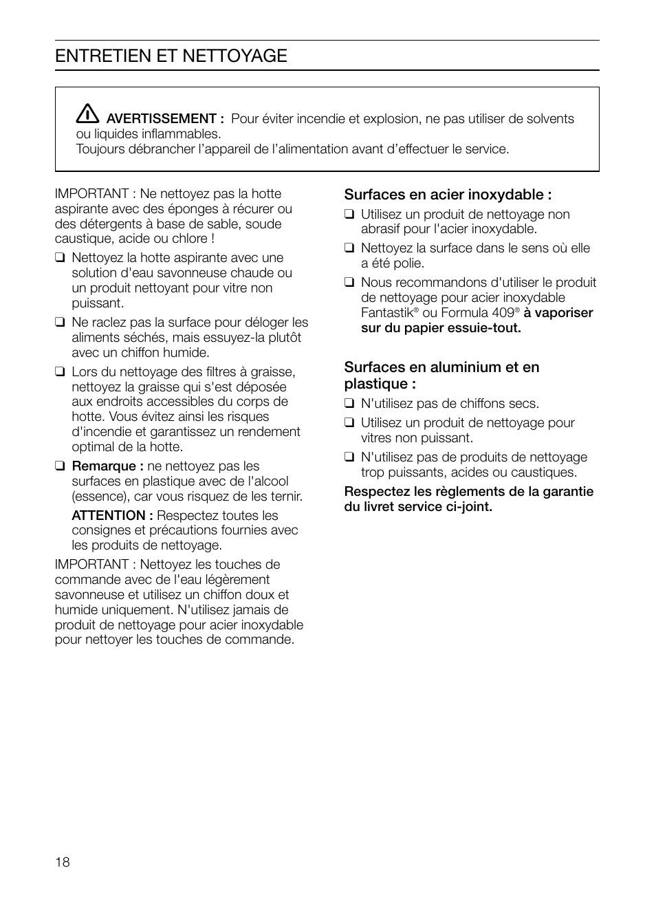 Entretien et nettoyage | Thermador HGEW36FS User Manual | Page 18 / 32