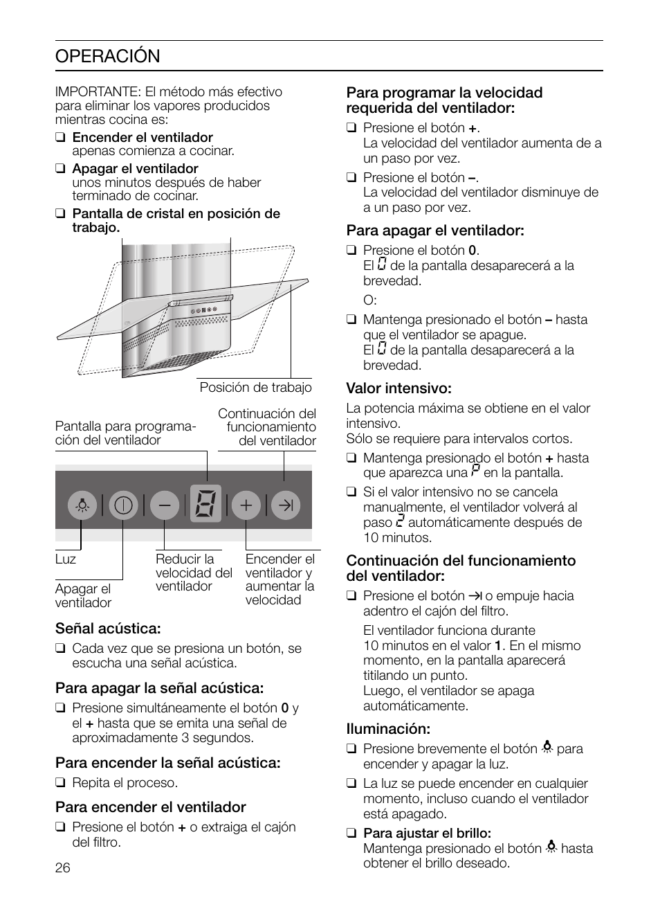 Operación | Thermador HGEW36FS User Manual | Page 26 / 32