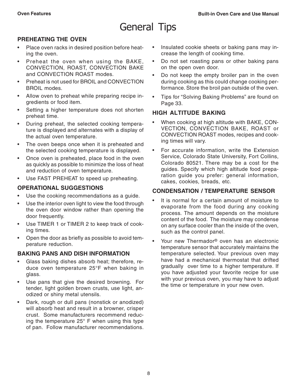 General tips | Thermador C301 User Manual | Page 10 / 112