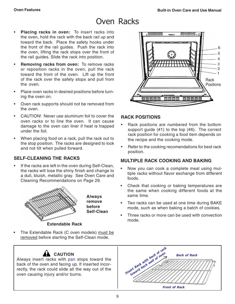 Oven racks | Thermador C301 User Manual | Page 11 / 112