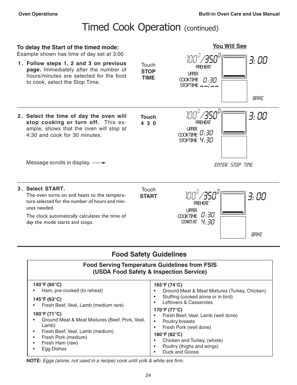 Timed cook operation | Thermador C301 User Manual | Page 26 / 112