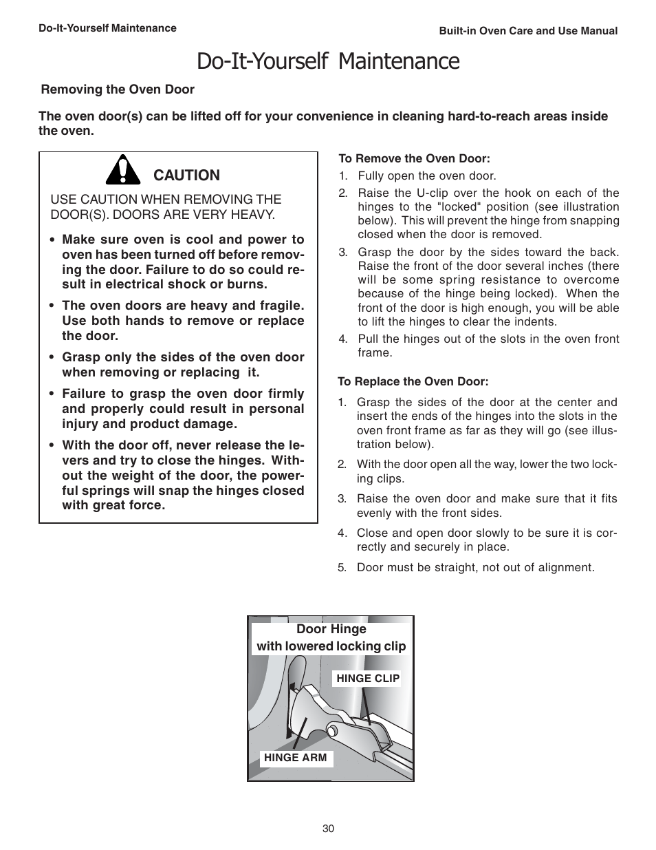 Do-it-yourself maintenance | Thermador C301 User Manual | Page 32 / 112