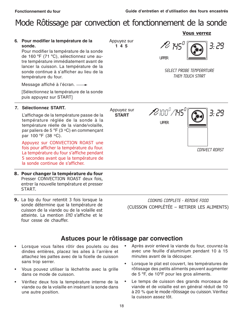 Astuces pour le rôtissage par convection | Thermador C301 User Manual | Page 56 / 112