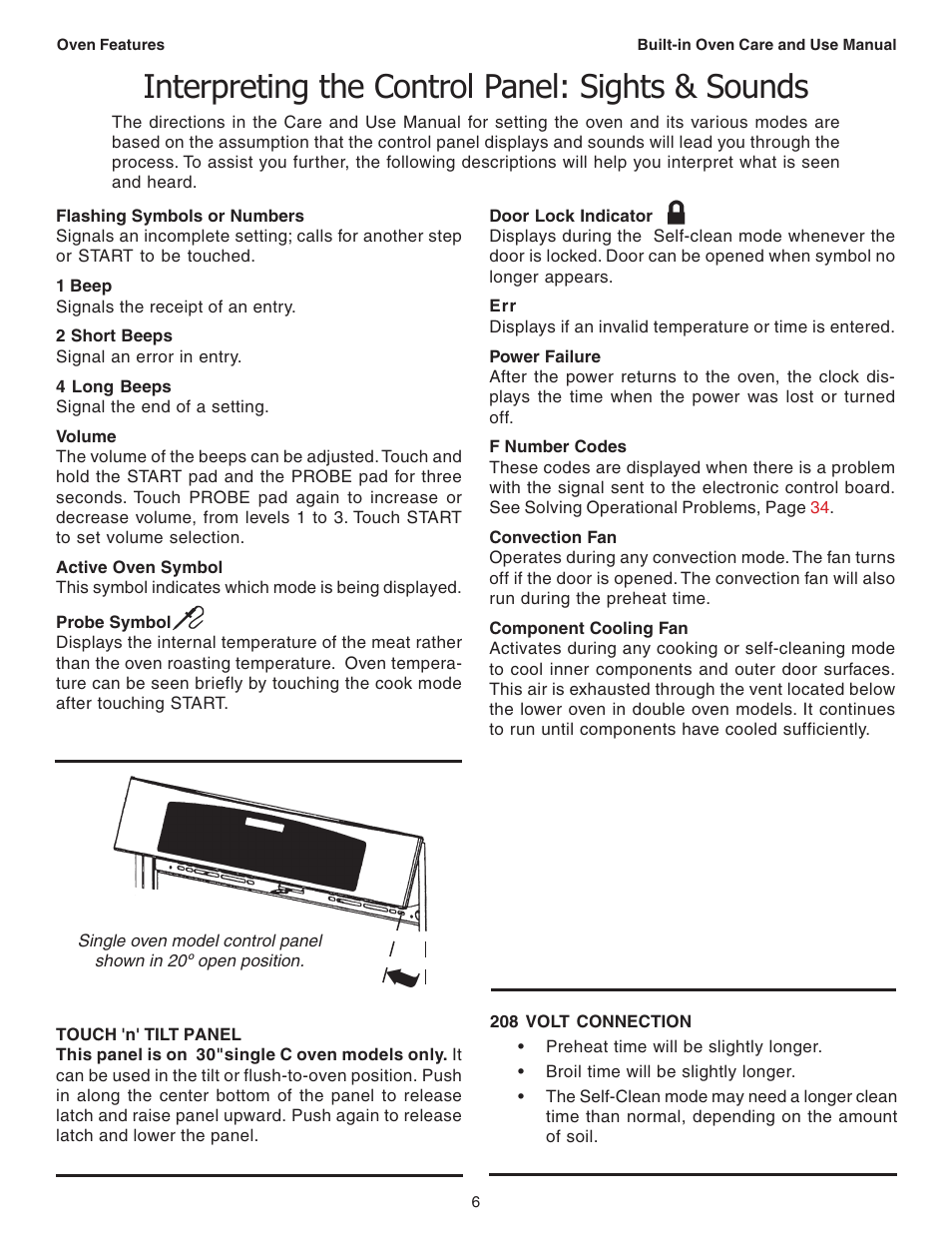 Interpreting the control panel: sights & sounds | Thermador C301 User Manual | Page 8 / 112