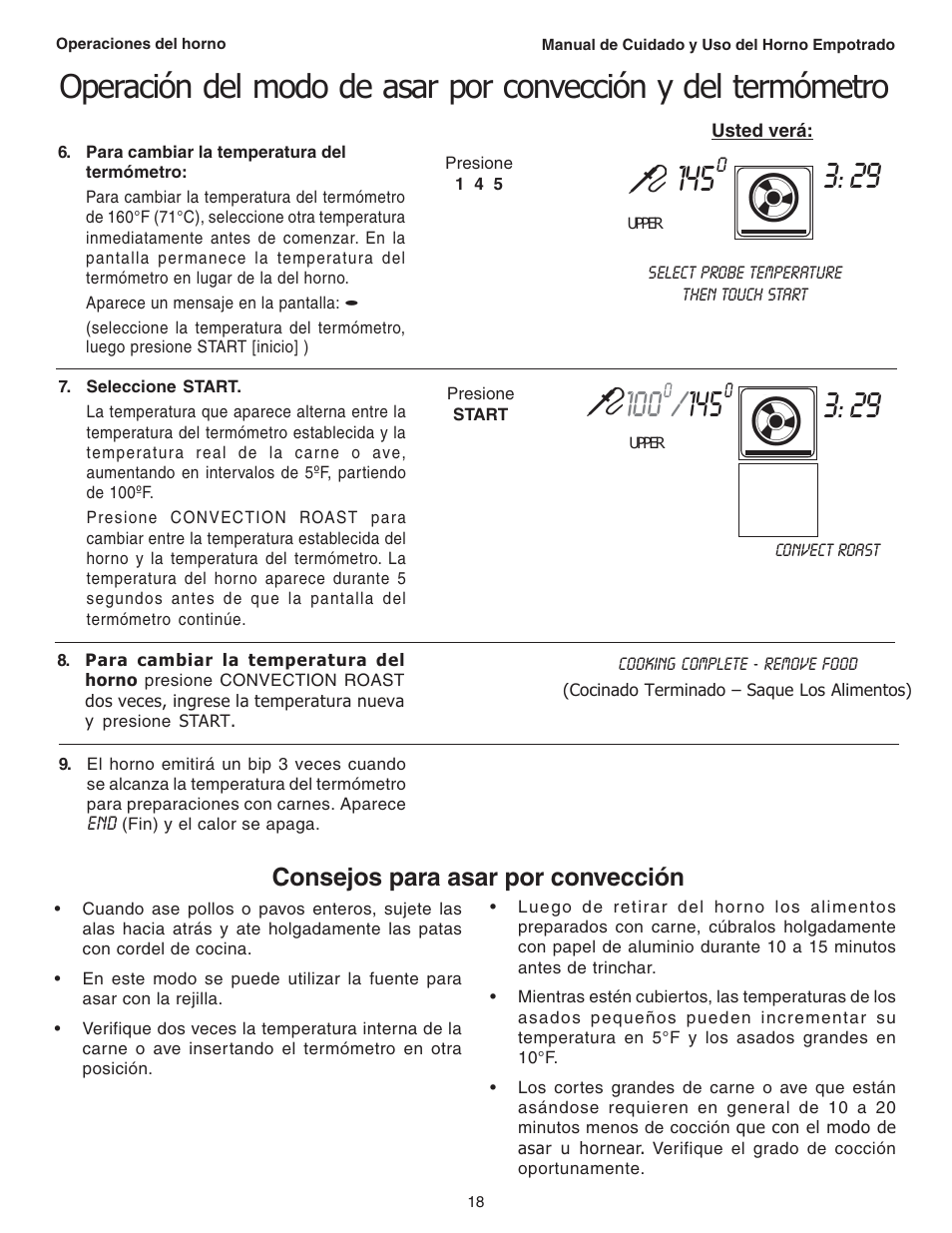 Consejos para asar por convección | Thermador C301 User Manual | Page 92 / 112