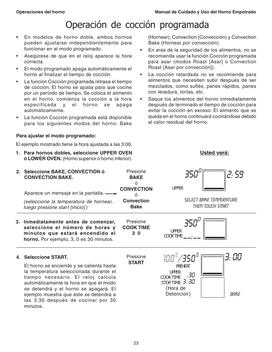 Operación de cocción programada | Thermador C301 User Manual | Page 97 / 112