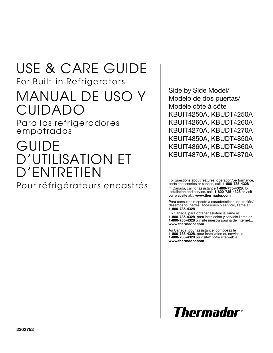 Thermador KBUDT4860A User Manual | 60 pages