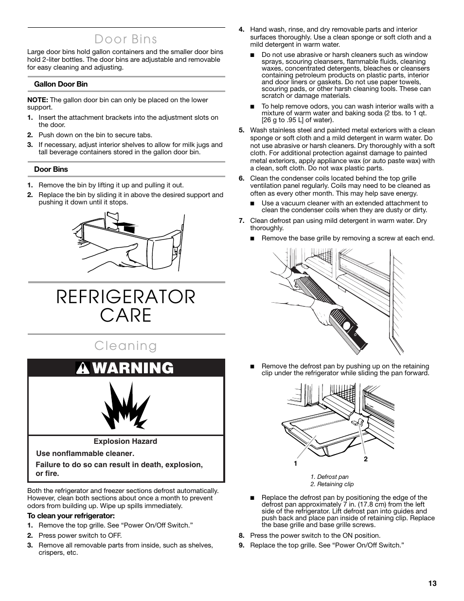 Refrigerator care | Thermador KBUDT4860A User Manual | Page 13 / 60