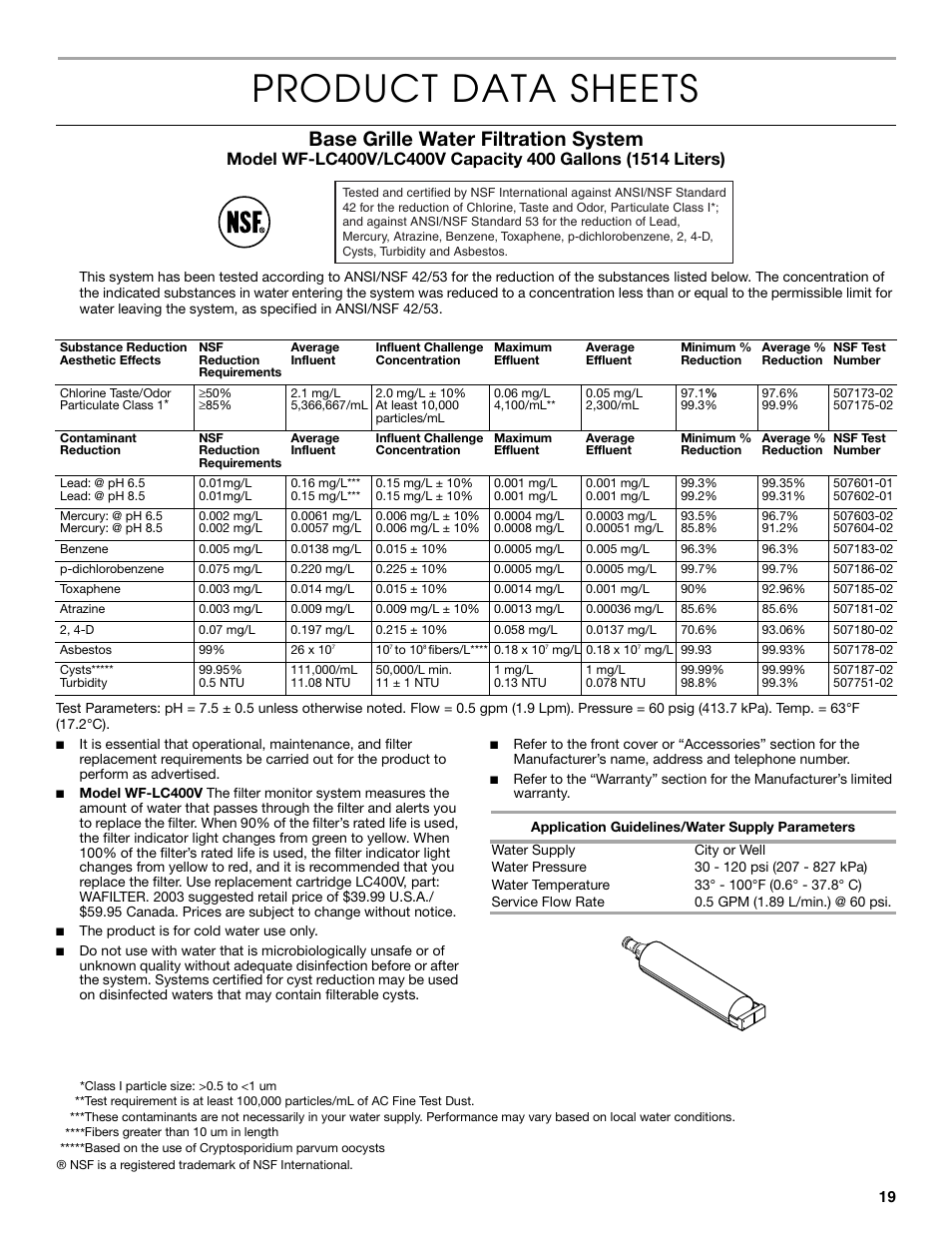 Product data sheets, Base grille water filtration system | Thermador KBUDT4860A User Manual | Page 19 / 60