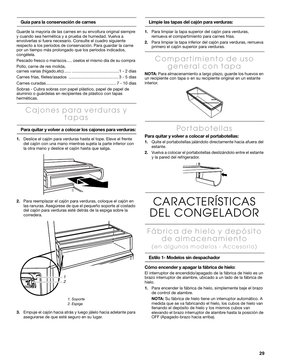 Características del congelador | Thermador KBUDT4860A User Manual | Page 29 / 60