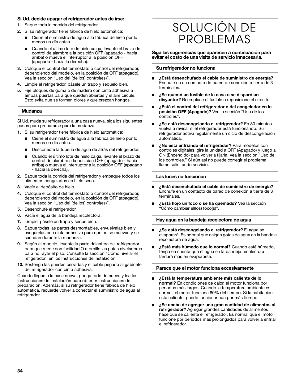 Solución de problemas | Thermador KBUDT4860A User Manual | Page 34 / 60