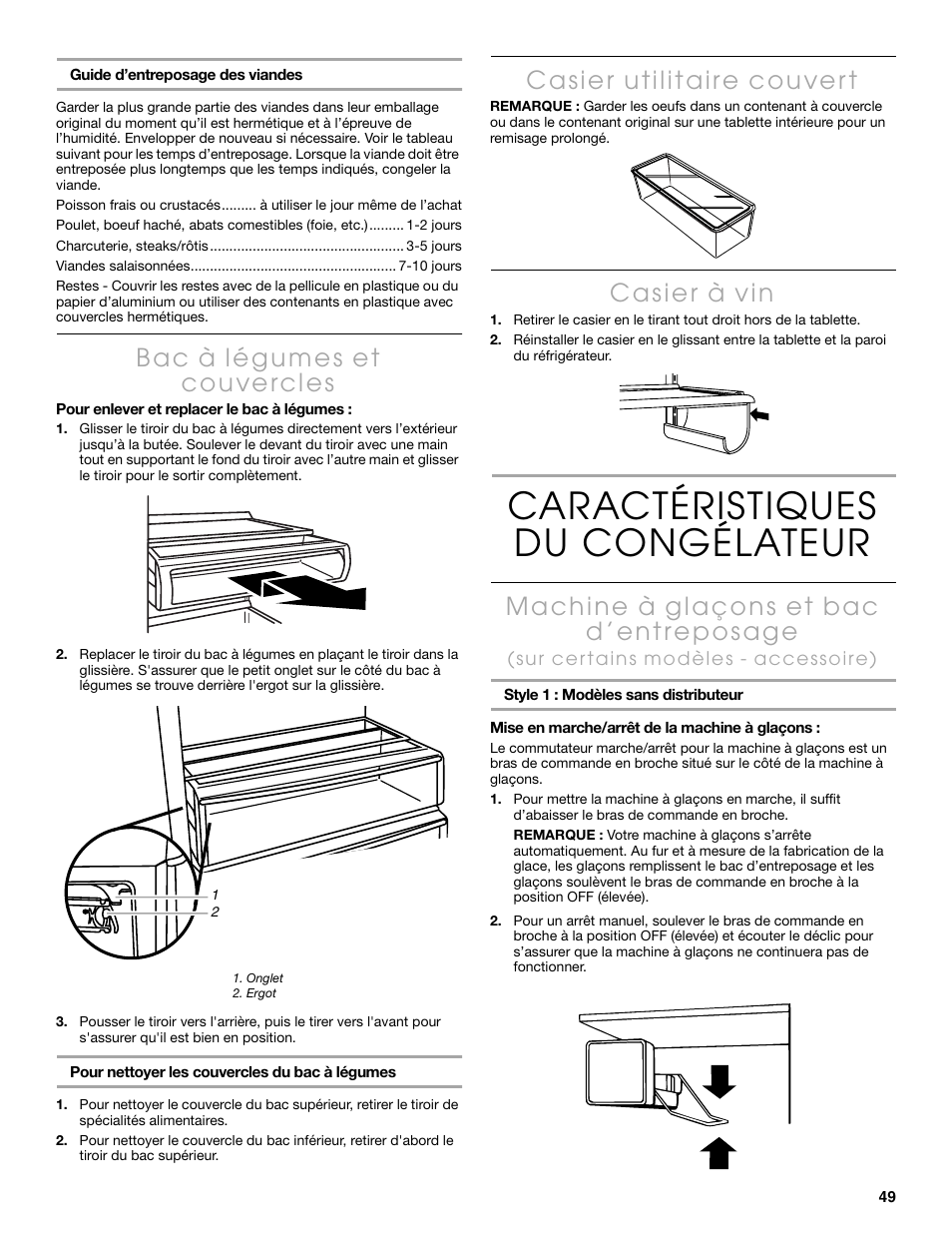 Caractéristiques du congélateur | Thermador KBUDT4860A User Manual | Page 49 / 60