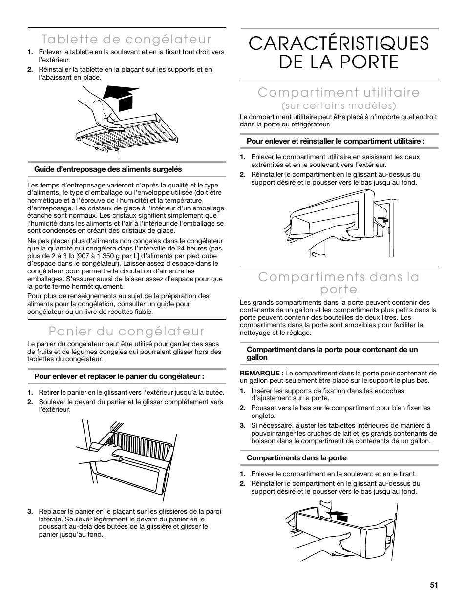 Caractéristiques de la porte | Thermador KBUDT4860A User Manual | Page 51 / 60