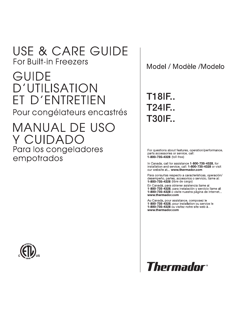 Thermador T24IF User Manual | 76 pages