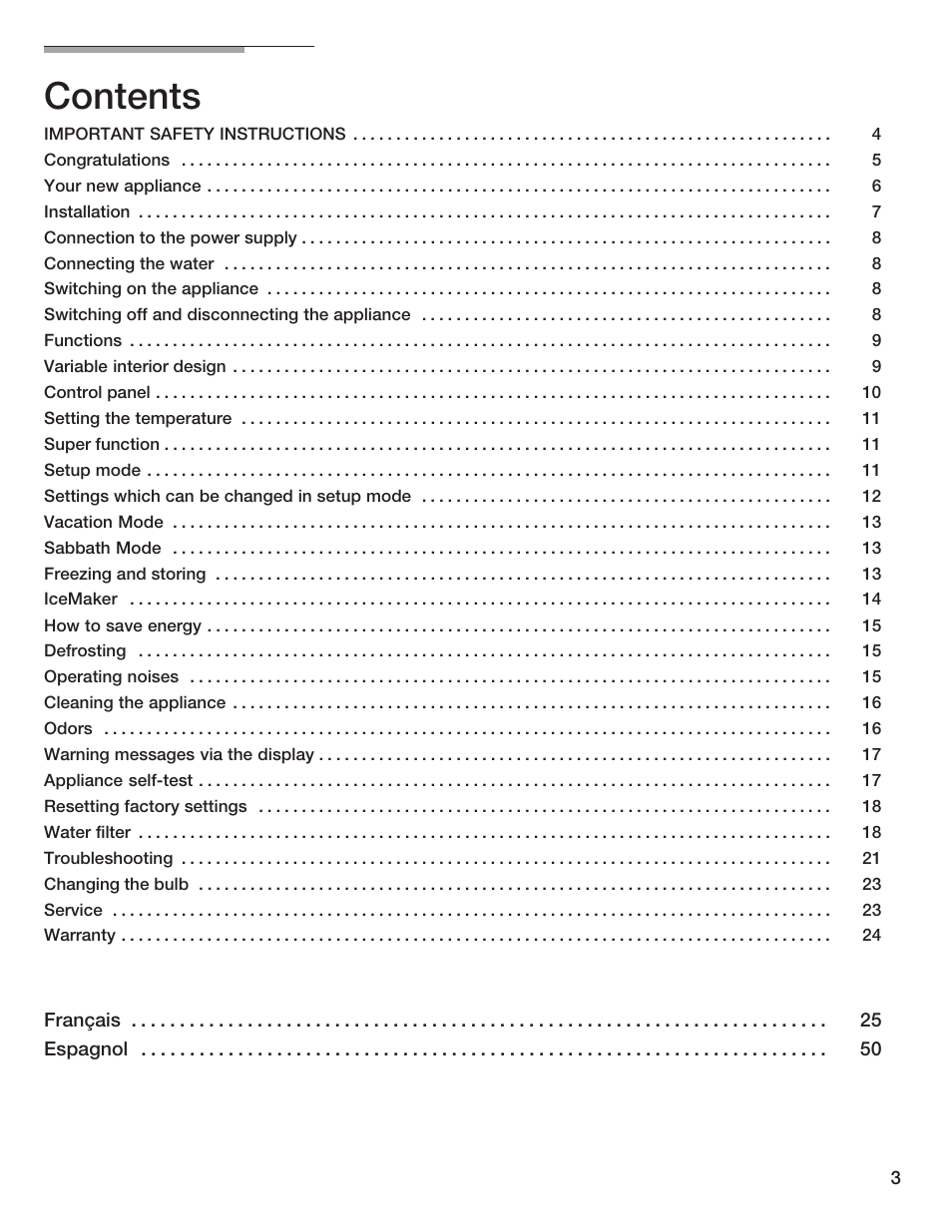 Thermador T24IF User Manual | Page 3 / 76
