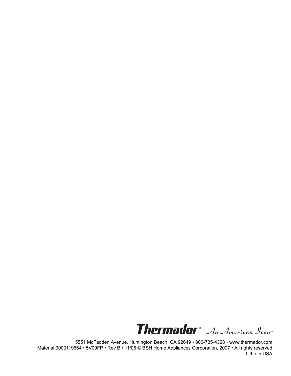 Thermador POD302 User Manual | Page 44 / 44