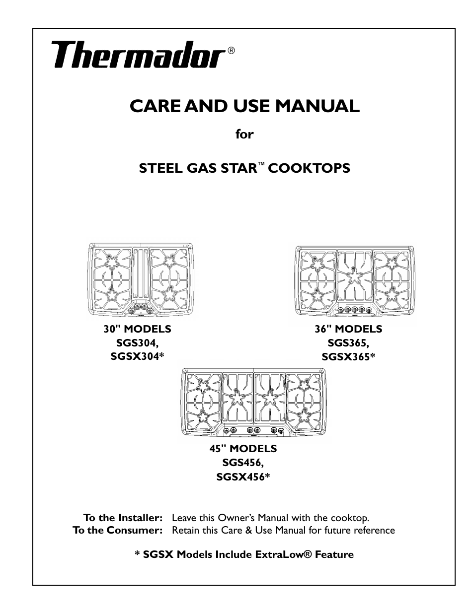 Thermador Gas Star SGSX365 User Manual | 16 pages