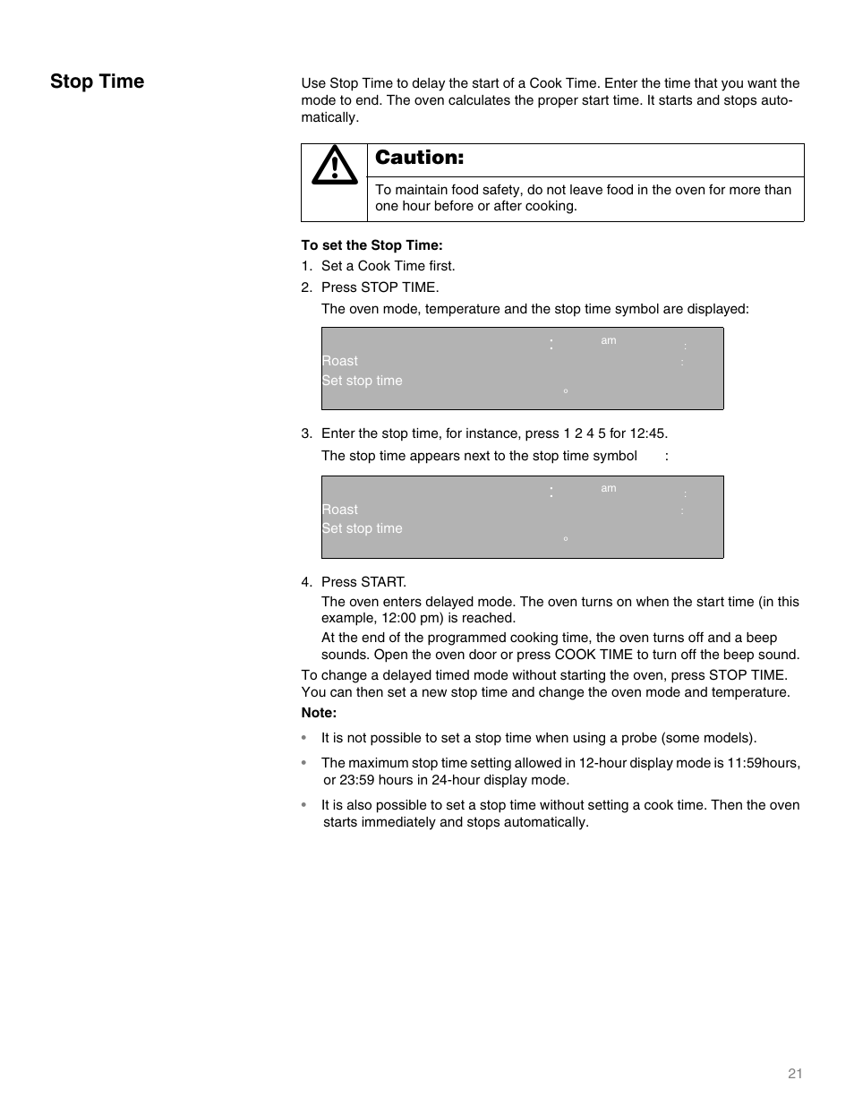 Qq ep, Stop time, Caution | Thermador MEMW271 User Manual | Page 21 / 52