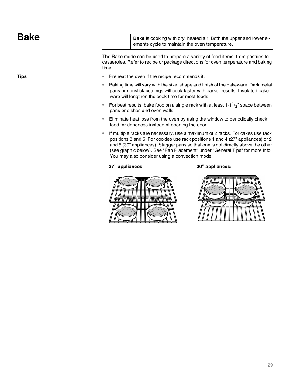 Bake | Thermador MEMW271 User Manual | Page 29 / 52