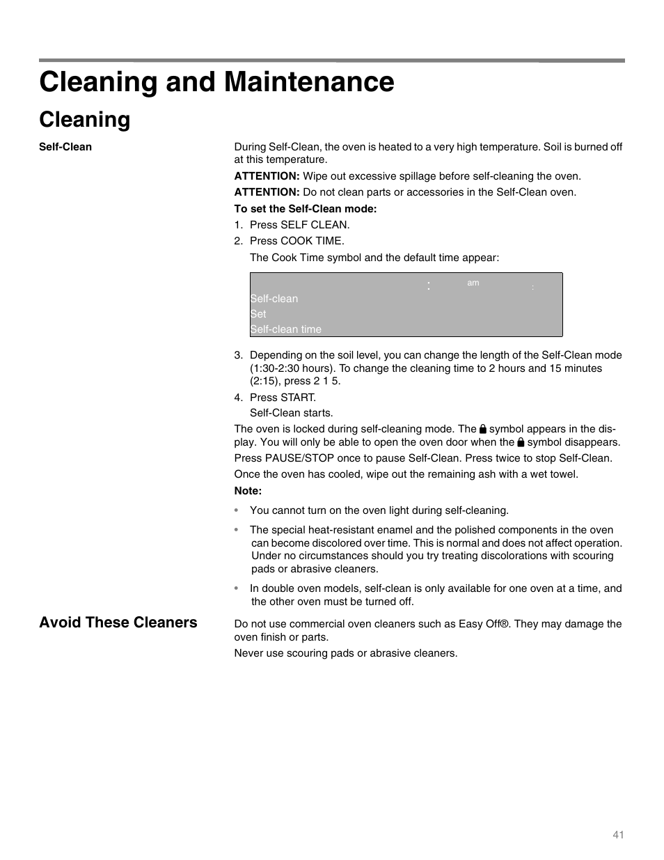 Cleaning and maintenance, Cleaning, Qq ep | Avoid these cleaners | Thermador MEMW271 User Manual | Page 41 / 52