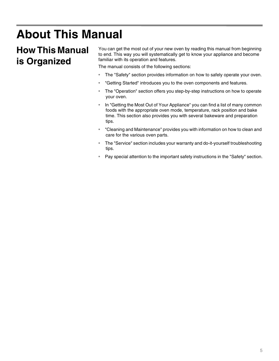 About this manual, How this manual is organized | Thermador MEMW271 User Manual | Page 5 / 52