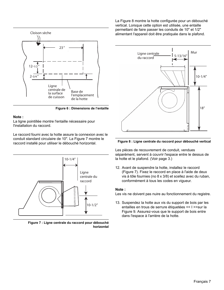 Figure 6 : dimensions de l’entaille, Note | Thermador PROFESSIONAL PH PH54 User Manual | Page 23 / 48