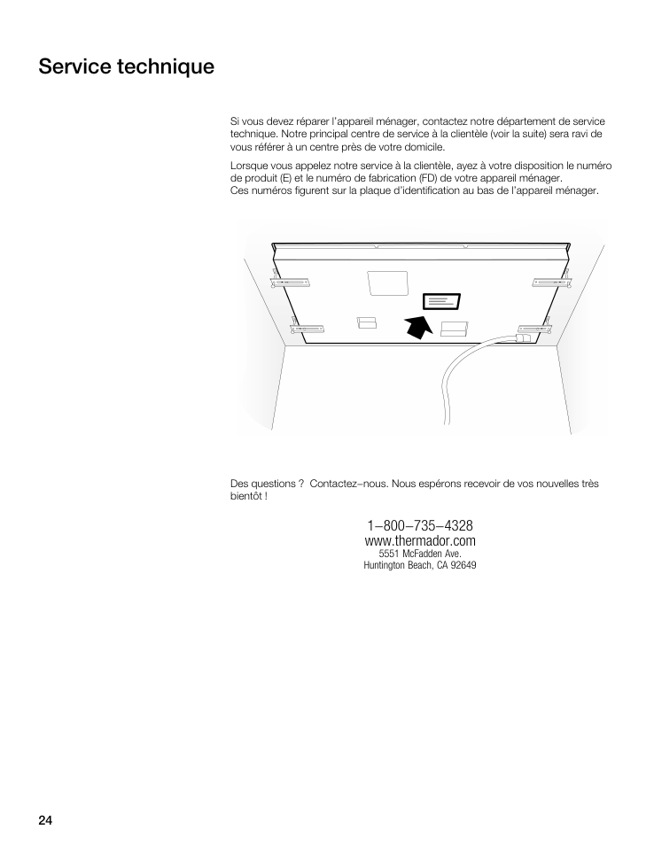 Service technique | Thermador CIT304 User Manual | Page 23 / 35