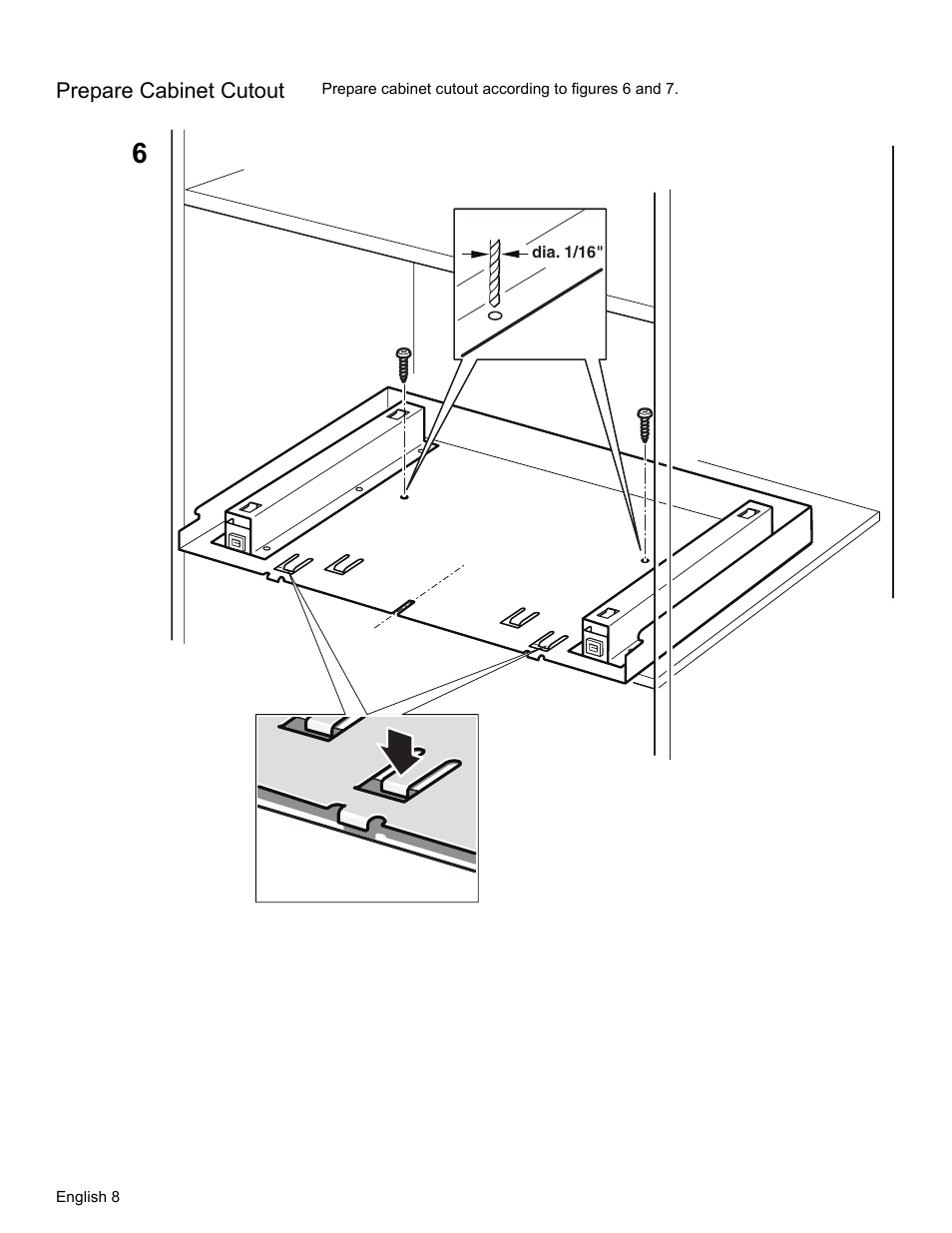 Prepare cabinet cutout | Thermador MET30E User Manual | Page 10 / 44