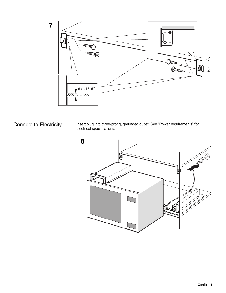 Connect to electricity | Thermador MET30E User Manual | Page 11 / 44