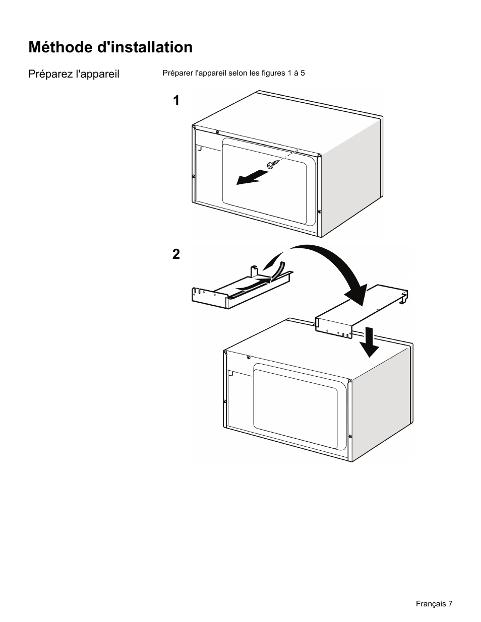 Méthode d'installation, Préparez l'appareil | Thermador MET30E User Manual | Page 21 / 44