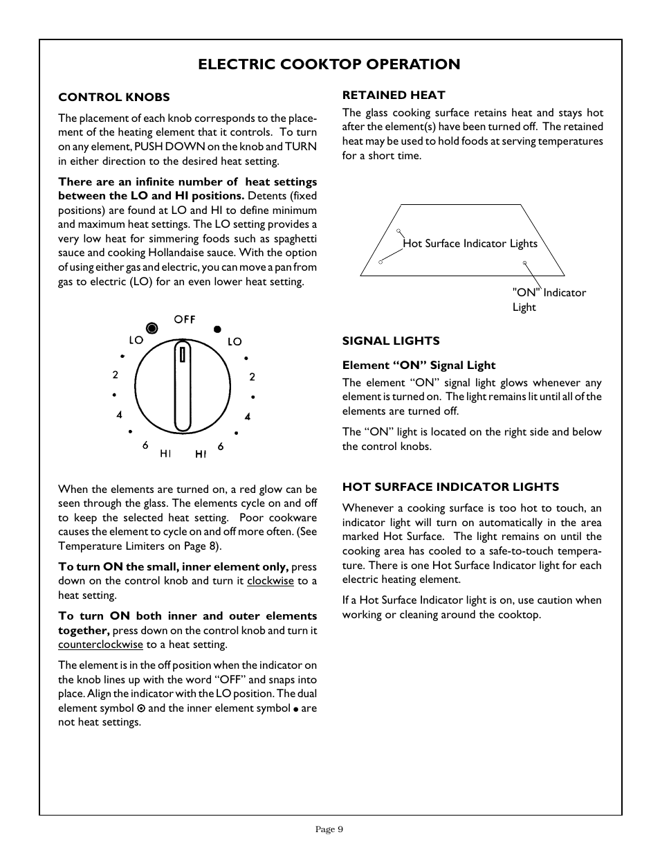 Electric cooktop operation | Thermador CGX365 User Manual | Page 11 / 28