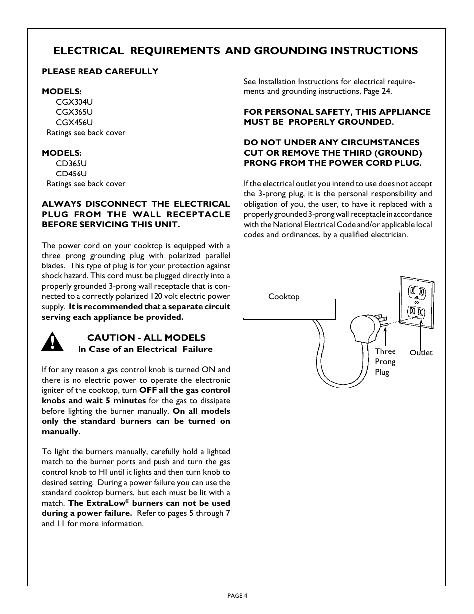 Thermador CGX365 User Manual | Page 6 / 28