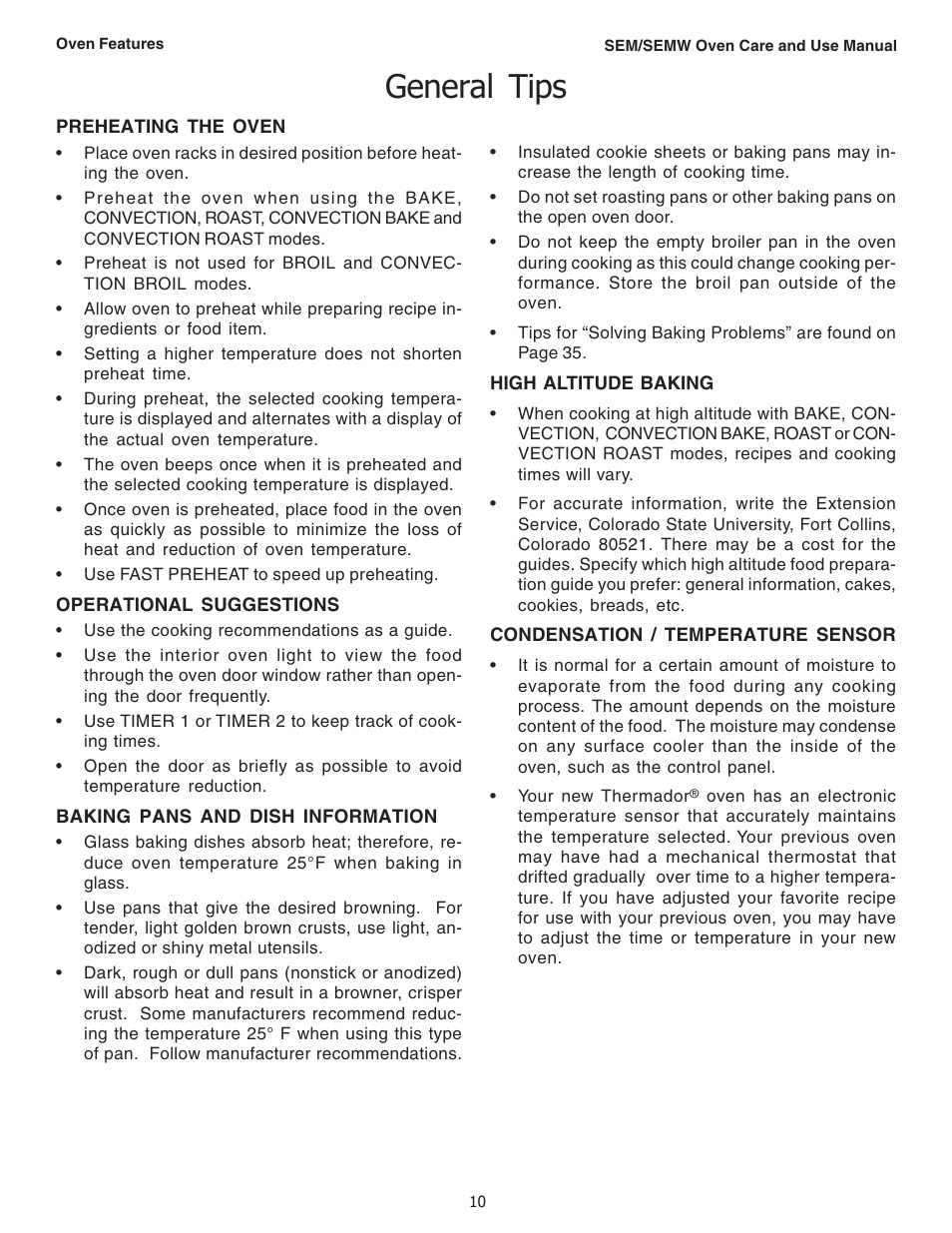 General tips | Thermador SEMW272 User Manual | Page 12 / 128